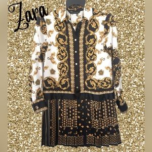 Zara Patchwork printed Pleated dress